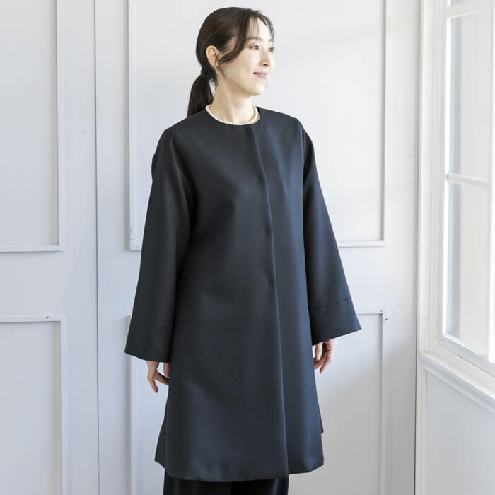ミディ丈のフォーマルコート 9号・ブラック｜東京ソワールオンライン