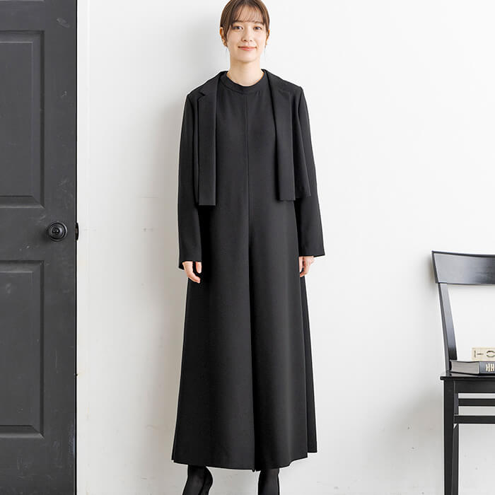 ドレッシーなオールインワンスーツ 9号・ブラック｜東京ソワール