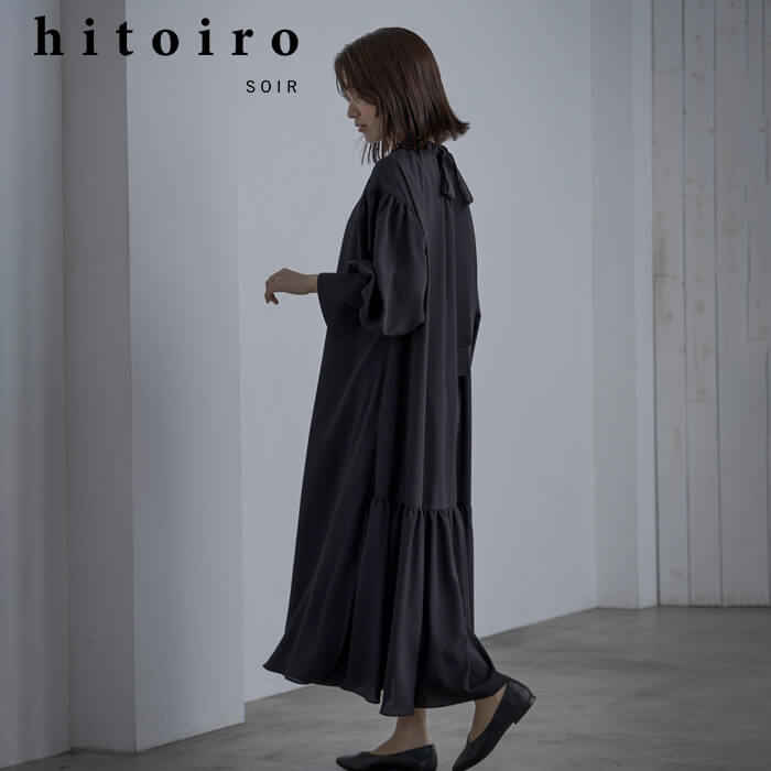 洗える｜バックリボンのワンピース 9号・ブラック｜東京ソワール