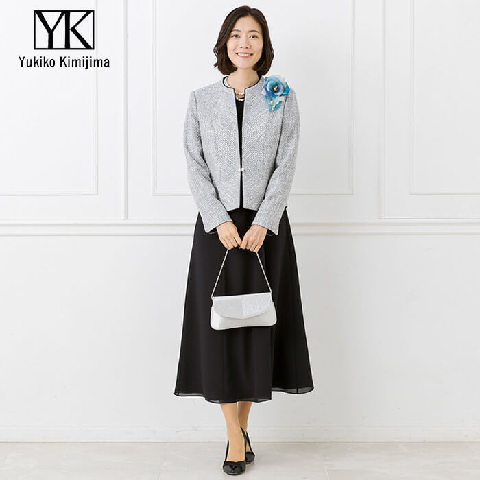 洗練された印象のラメツイードジャケット 11号・チドリ｜東京