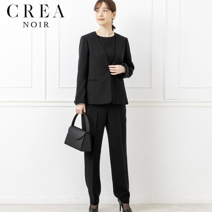 洗える｜ブラウス付きパンツスーツ 7号・ブラック｜東京ソワール