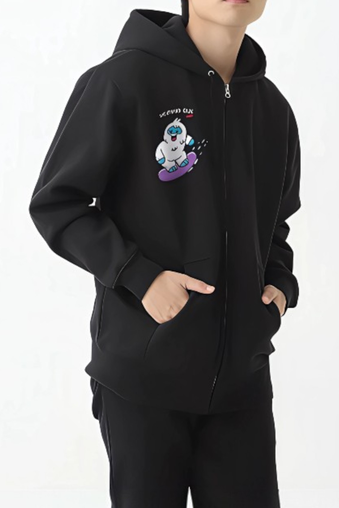 BANDEL フルジップ フード付きパーカー ネイビー裏起毛set up XXL