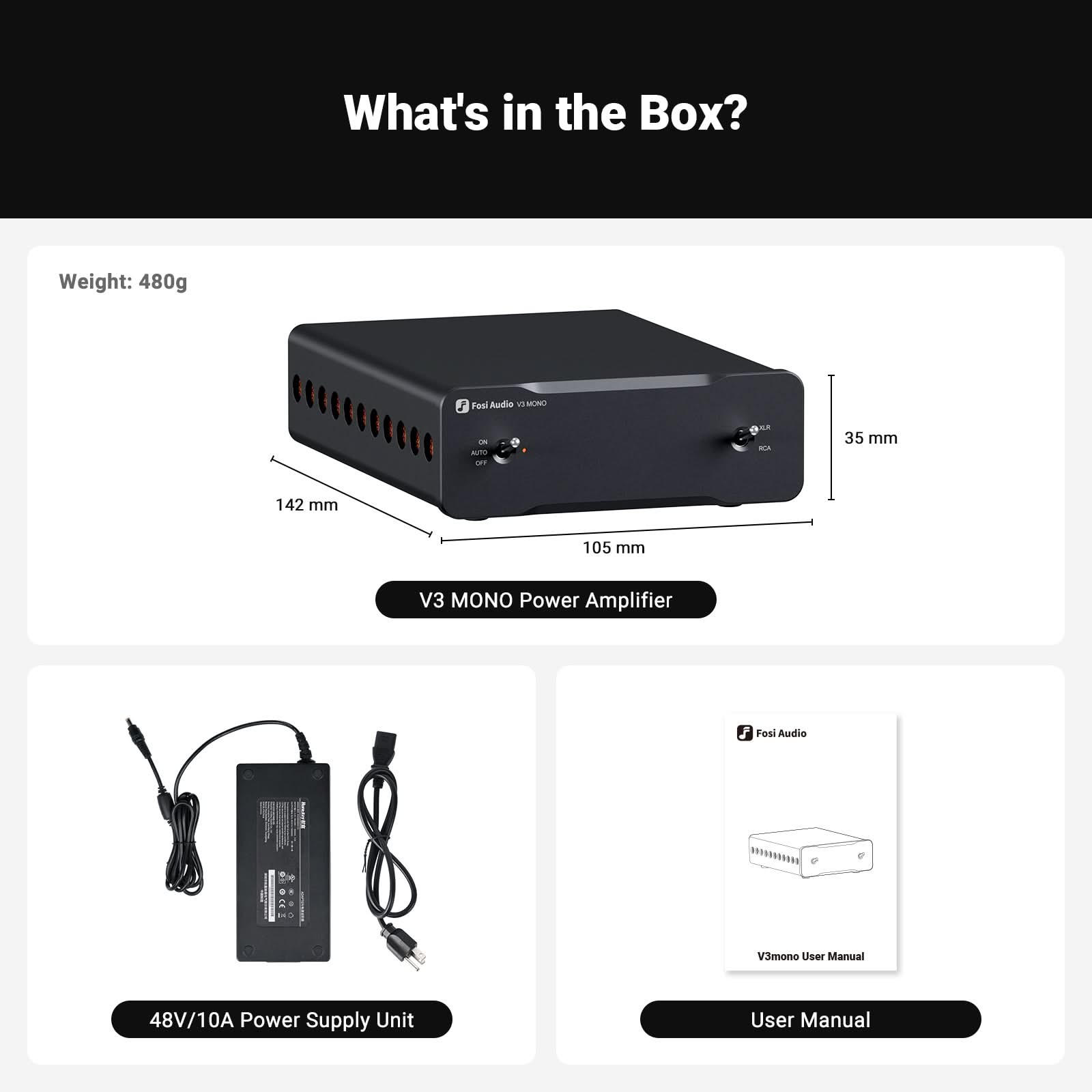 Fosi Audio V3 Mono Power Amplifier
