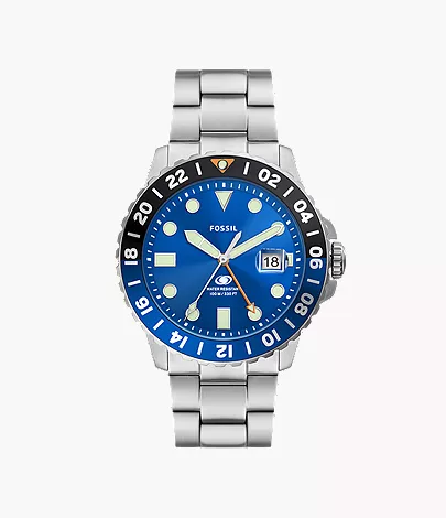 Fossil Blue GMT Stainless Steel Watch - FS5991 - Fossil