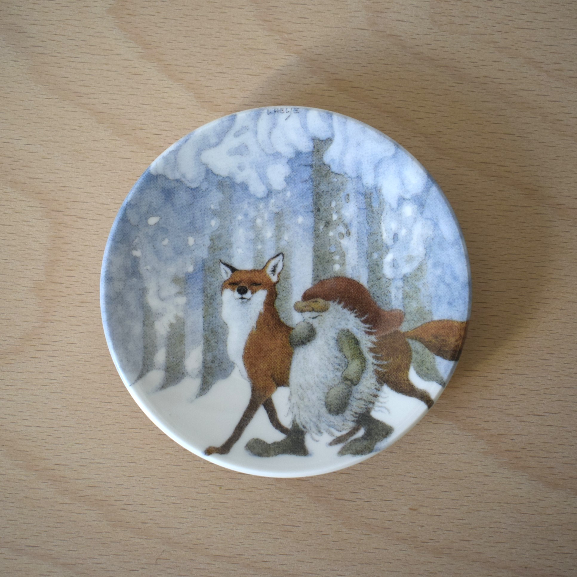 キツネとトムテ・クリスマスプレート / Lennart Helje / ARABIA