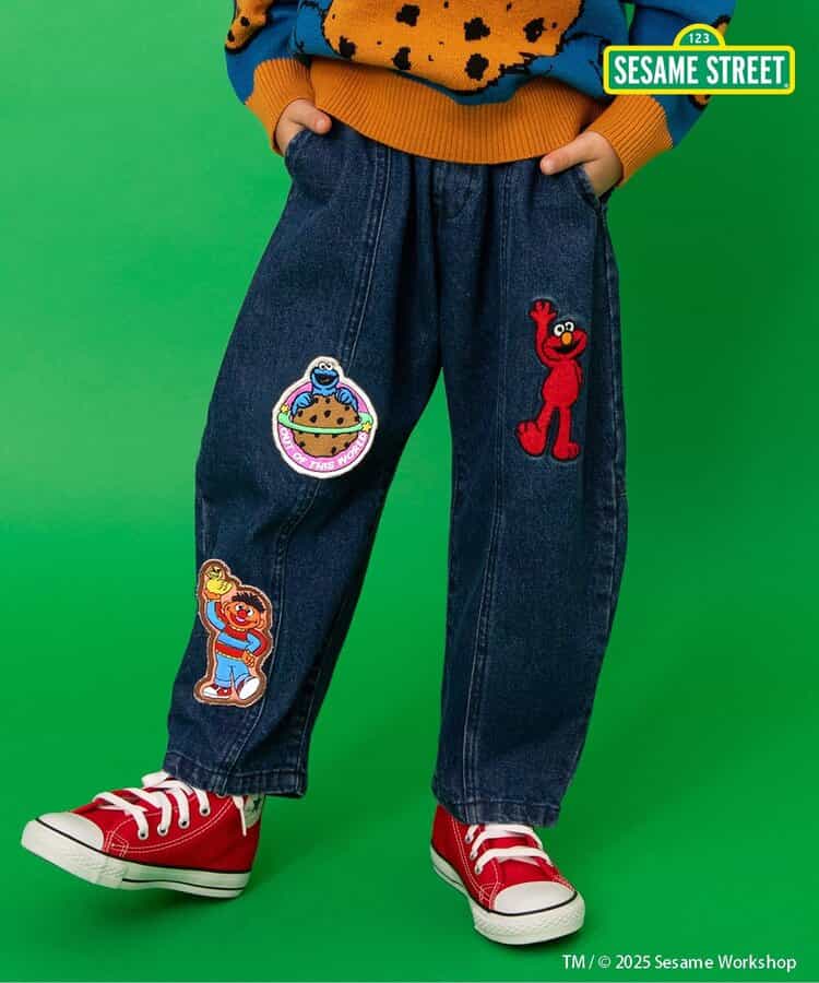 ☆SALE☆WEB限定 セサミストリート ワッペンパンツ 10分丈（J421735