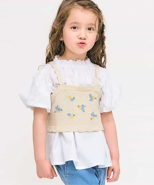 ☆SALE☆フラワー刺繍ニットビスチェ＆チュニックセット（V216905