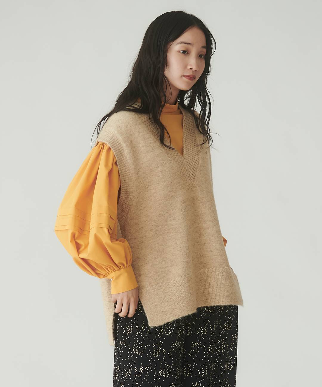 ミックスヤーンミドルゲージニットベスト – FACE SANS FARD