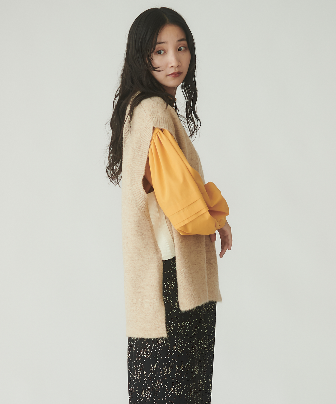 ミックスヤーンミドルゲージニットベスト – FACE SANS FARD