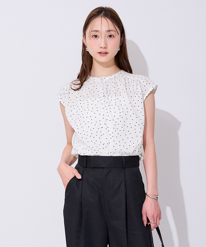 フレンチスリーブバンドカラーブラウス【メール便可／80】 | ur's