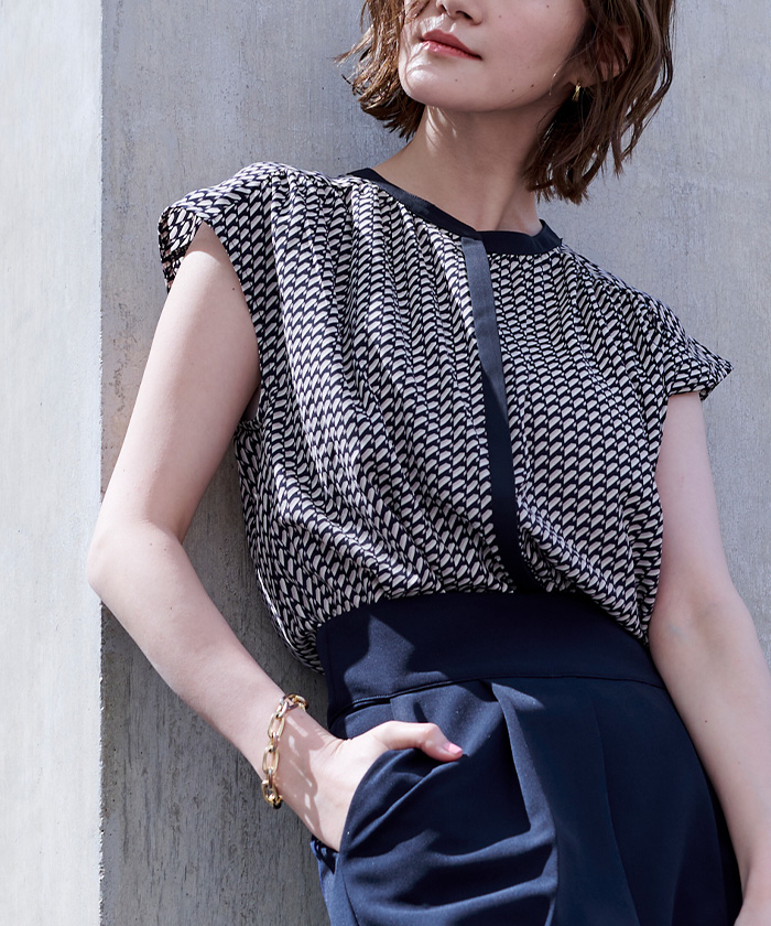 フレンチスリーブバンドカラーブラウス【メール便可／80】 | ur's