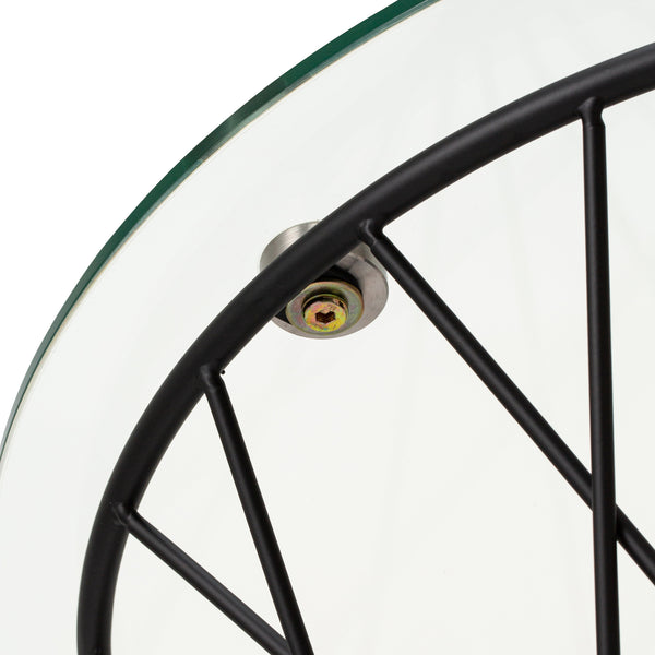 マーリア サイドテーブル クリア×ブラック φ500 | Francfranc（フラン