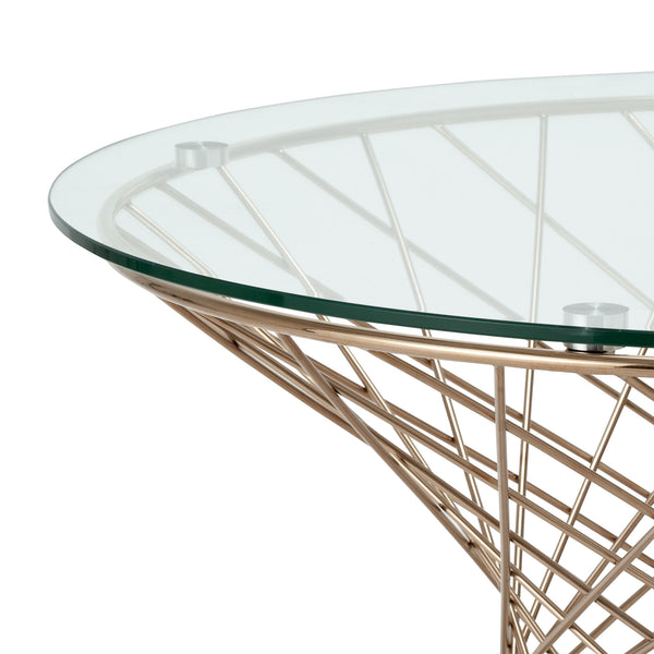 マーリア コーヒーテーブル クリア×ゴールド（φ800） | Francfranc