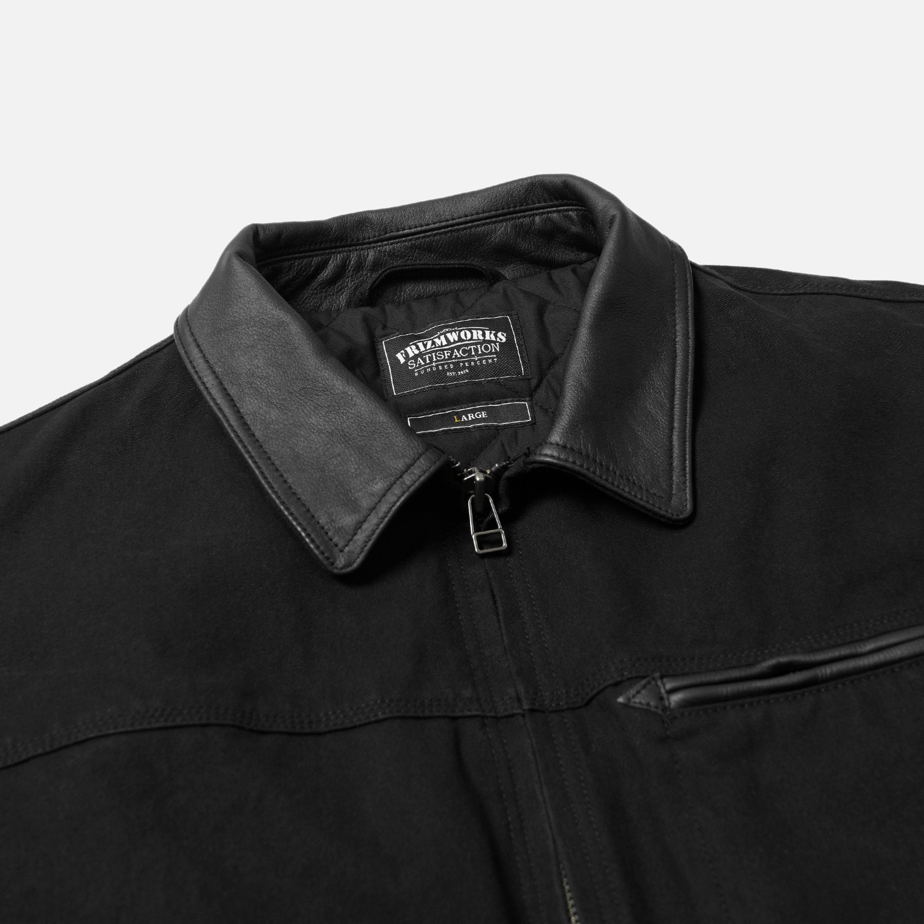 HEAVY CANVAS DESTROYED JACKET - BLACK - THE GREAT DIVIDE – Frizmworks