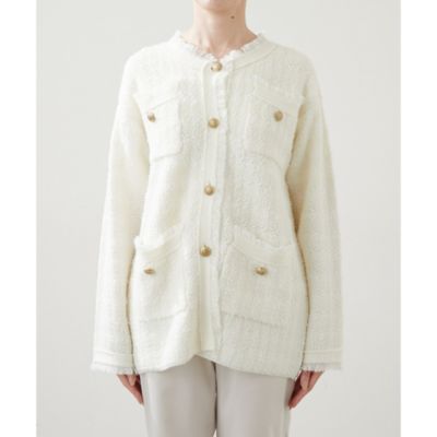 Whim Gazette(ウィム ガゼット)のツイードニットジャケット通販