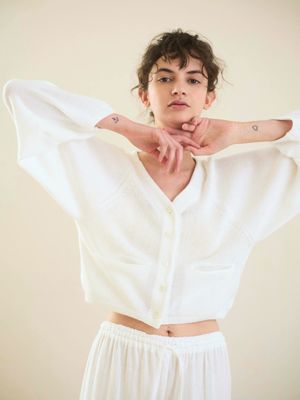 nanadecor(ナナデコール)のオーガニックコットンVネックカーディガン