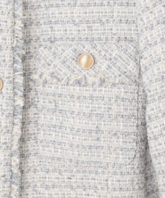 ANY SIS(エニィスィス)のツイードノーカラーミドル ジャケット通販