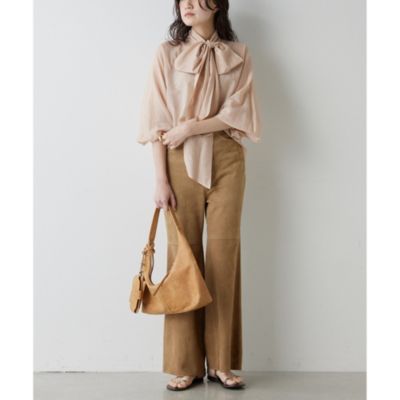 Whim Gazette(ウィム ガゼット)のシルクローンボウタイブラウス通販