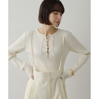 Whim Gazette(ウィム ガゼット)のRAW SILKレースアッププルオーバー