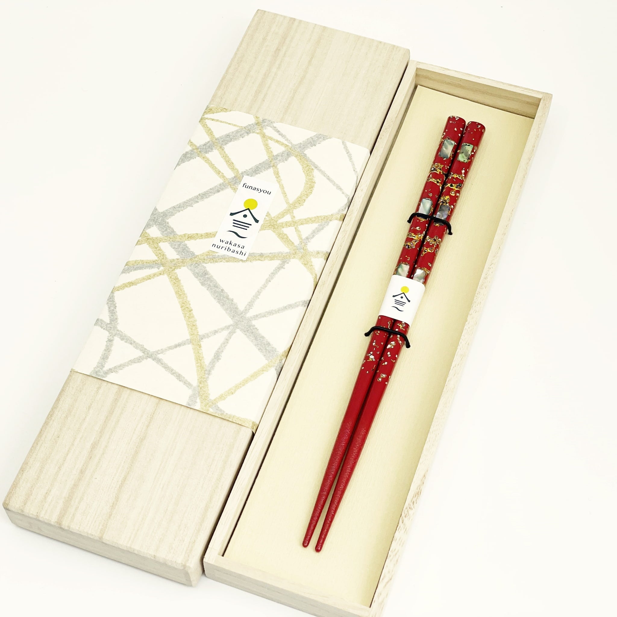 九頭竜 伝統工芸若狭塗箸（螺鈿）桐箱入り – 若狭塗箸 船商