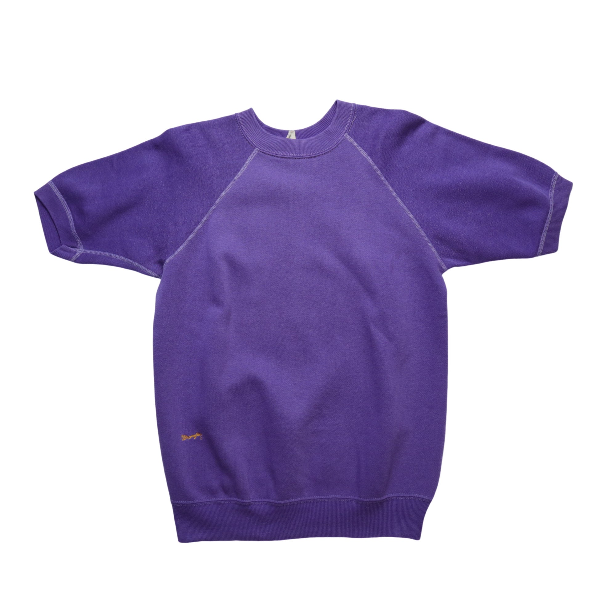 60-70年代 ラングラー パープル ラクラン 半袖 無地 スウェットシャツ