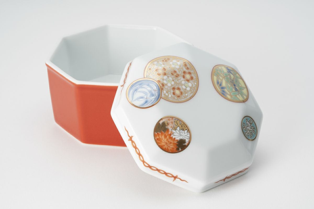 寿赤絵 八角蓋物 | 有田焼 深川製磁｜公式オンラインストア