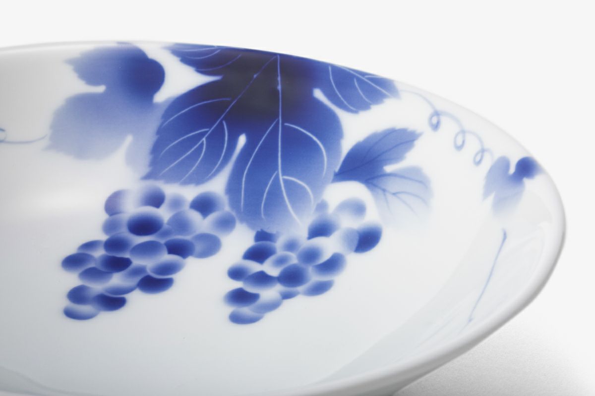 ブルーワイナリー 楕円盛鉢（縦19㎝・横23㎝・高さ5㎝） | 有田焼 深川