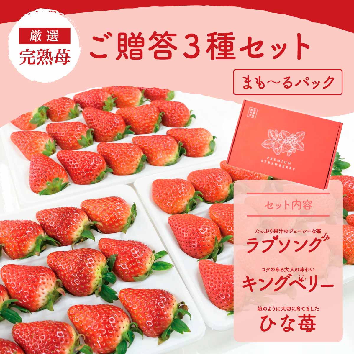 いちご 品種おまかせプレミアムパック 3Lサイズ×2パック【送料無料