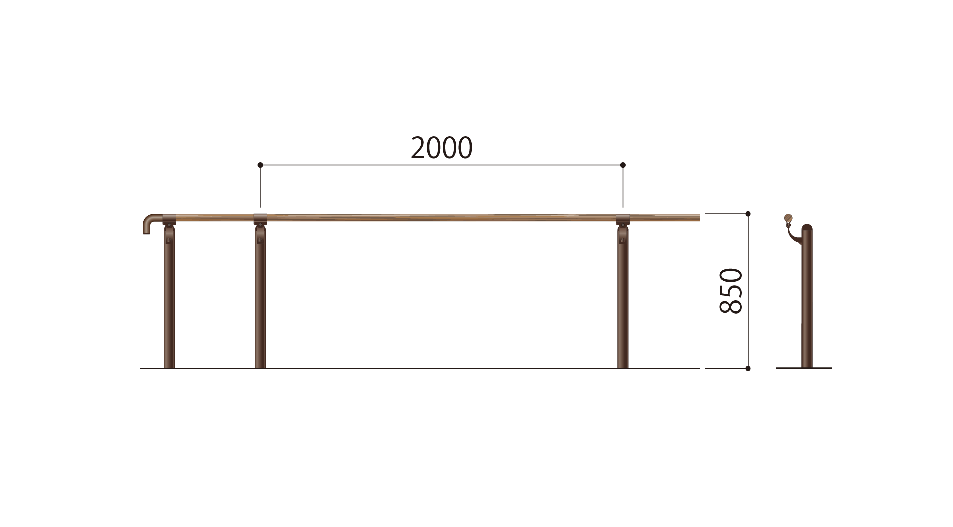セコロウッド憩木 FWeTaL-2085 / FWeTaL-SG-2085 | セコロウッド手すり