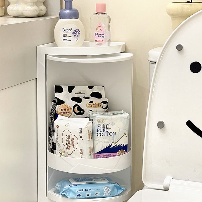 回転式トイレ収納コーナーラック ラック|トイレ収納専門通販 Tidyspot