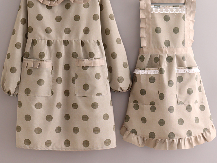 保育士 エプロン ドット柄 水玉 フリル 保育士 エプロンワンピース