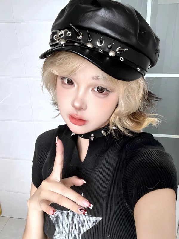 レザーキャスケット 上質帽子 レディース お出かけ用 レザー