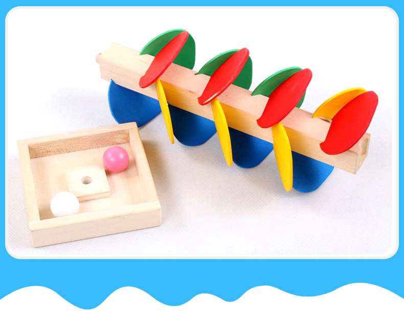 知育玩具 木製カラフル葉っぱボール転がしタワー ネジ|知育玩具専門