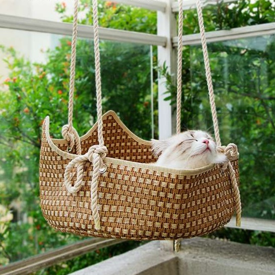 猫ベッド 藤かご猫ハンモック 夏用|猫ベッド専門通販 ニャーネスト