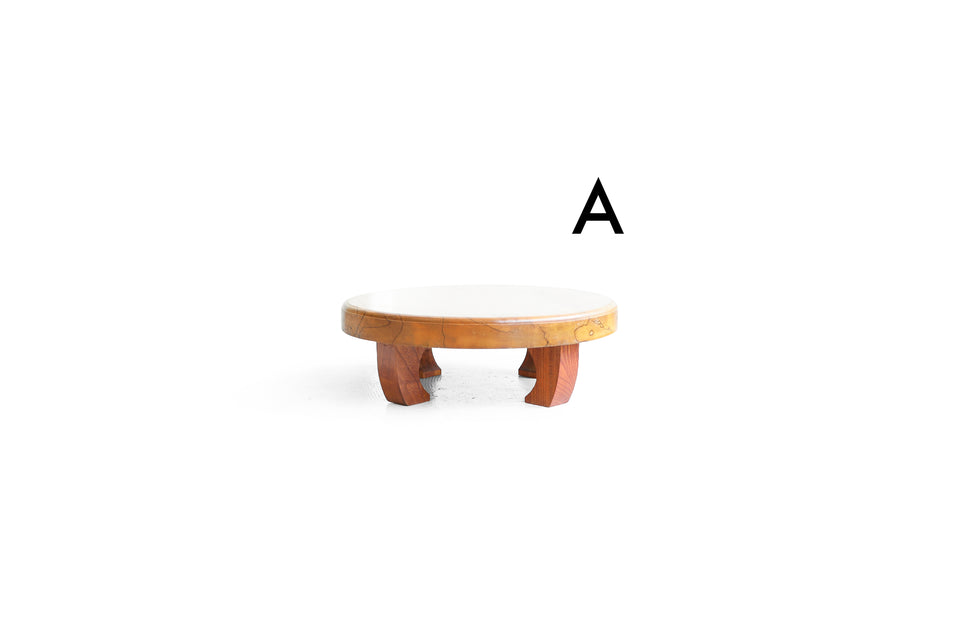 無垢材 ラウンドローテーブル 花台 ちゃぶ台/Round Low Table Solid