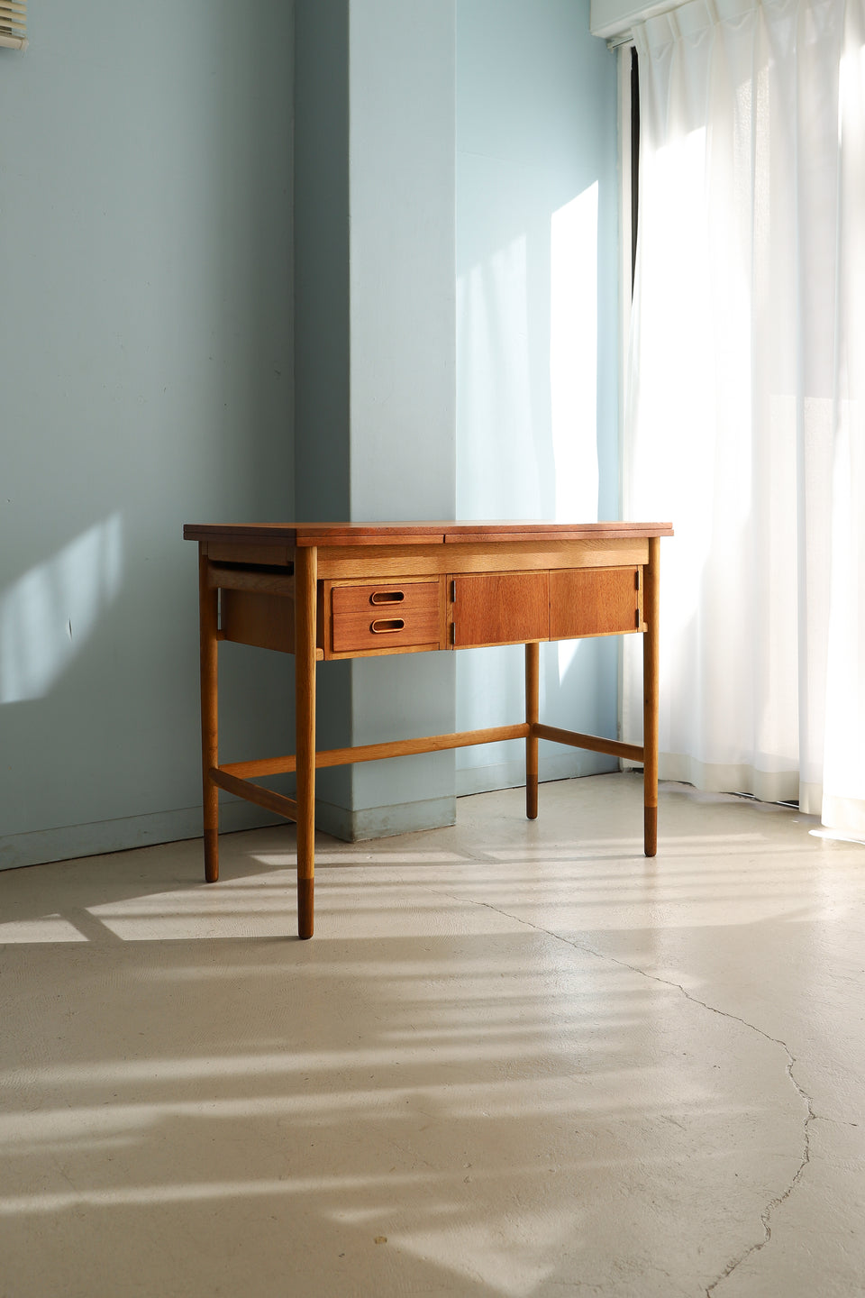 デンマークヴィンテージ エクステンションデスク 机 テーブル 北欧家具