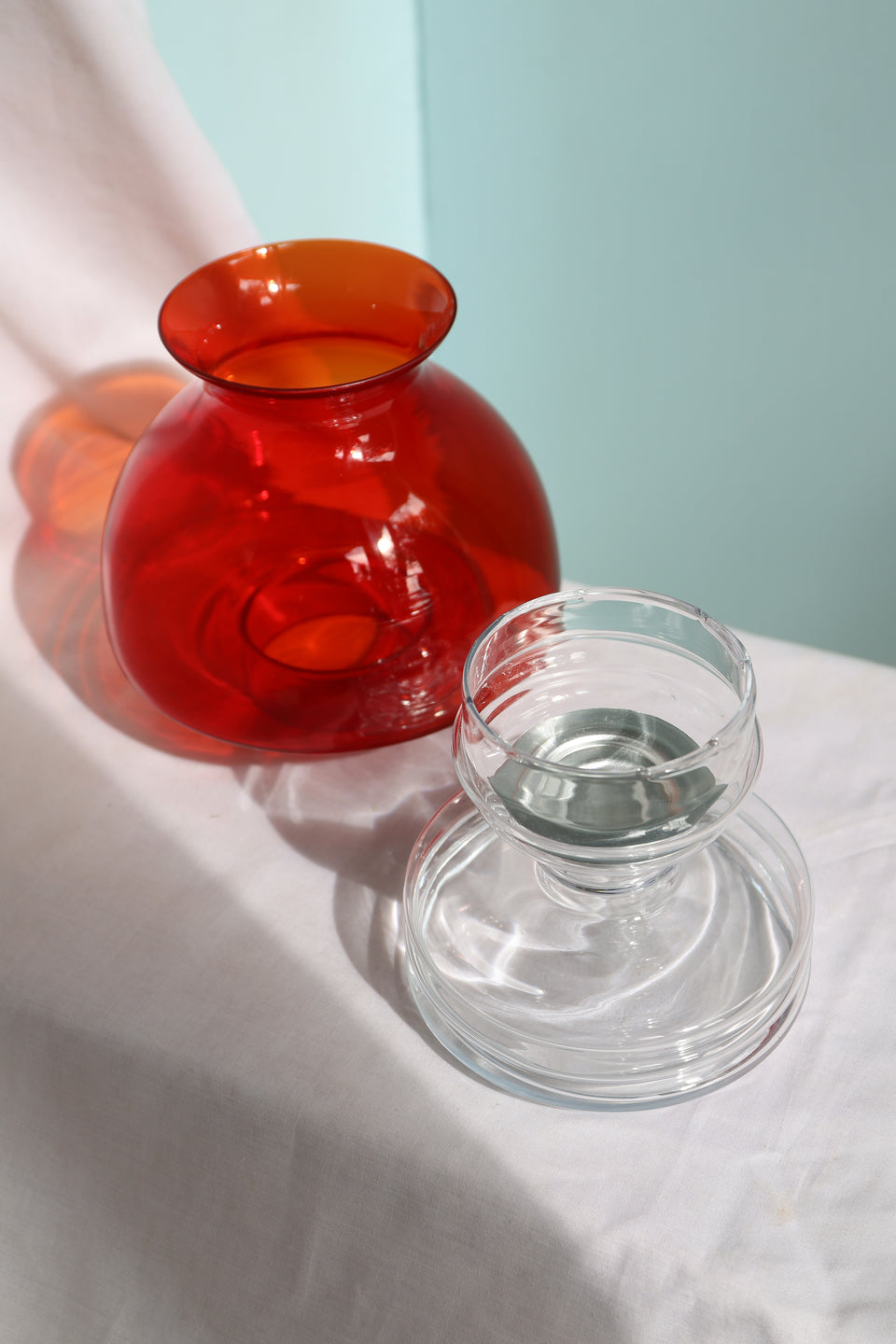 北欧ヴィンテージ キャンドルホルダー ガラス 燭台 ミッドセンチュリー