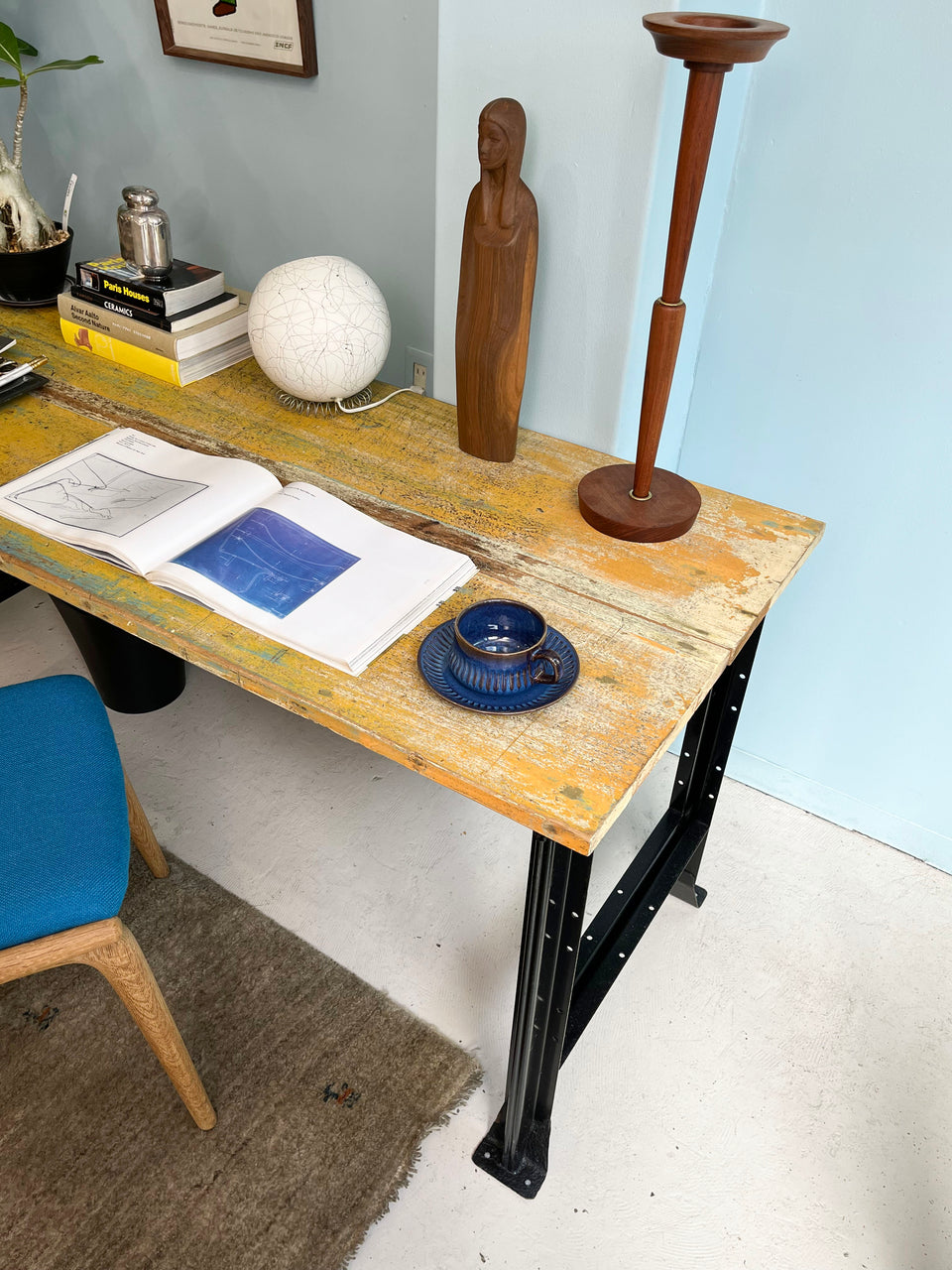 リメイクワークテーブル 作業台 古材 ボート材/Remake Work Table Made