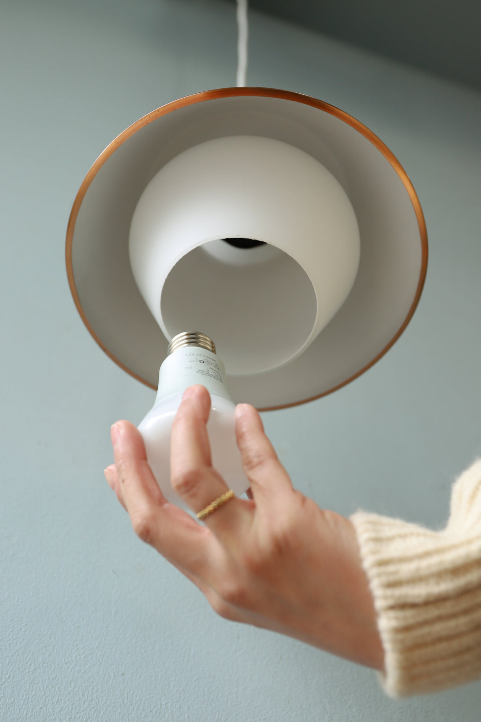 デンマークヴィンテージ ペンダントライト コッパー ガラス 北欧