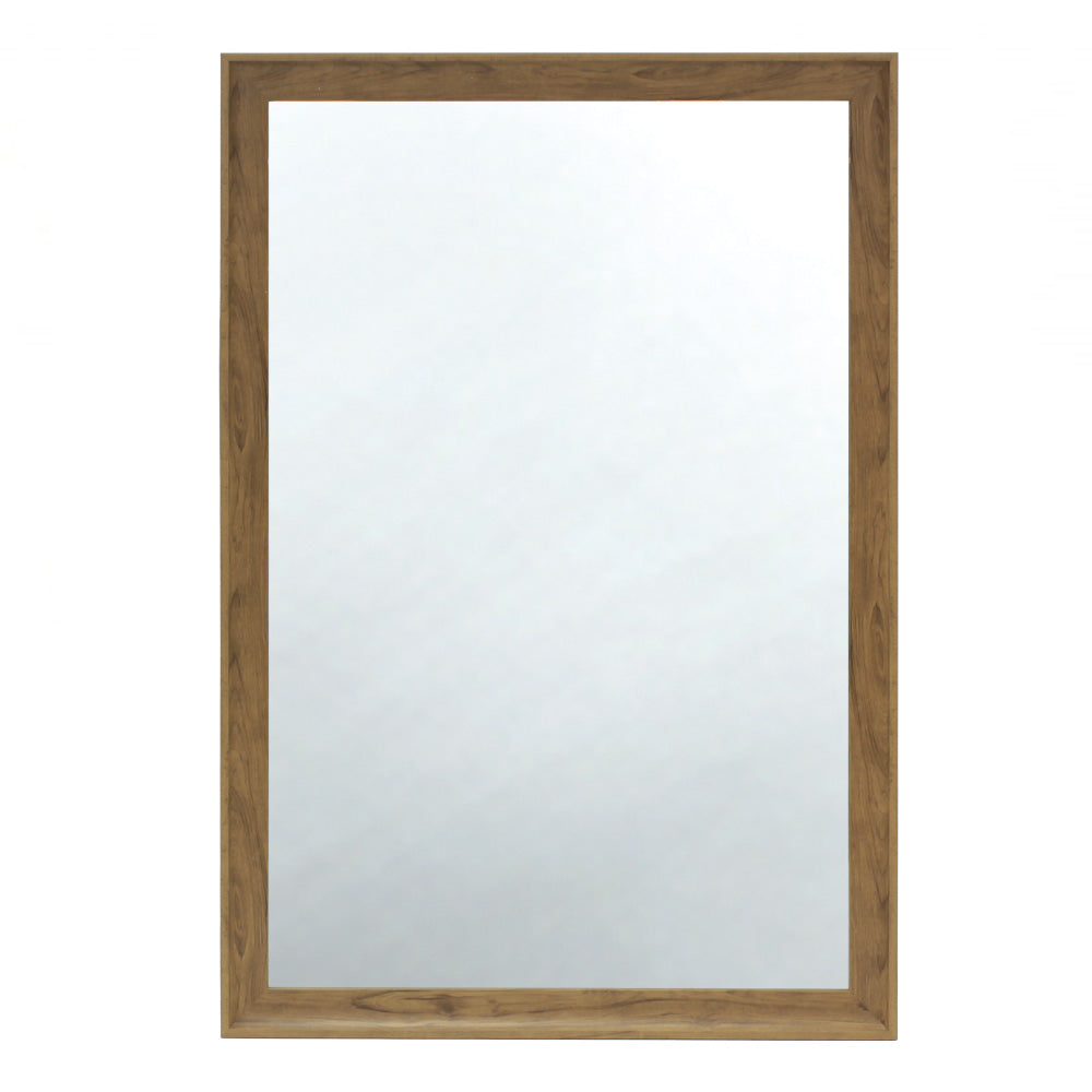 壁掛け鏡】ウッド調 壁面ミラー（ナチュラルウッド）｜セット面に