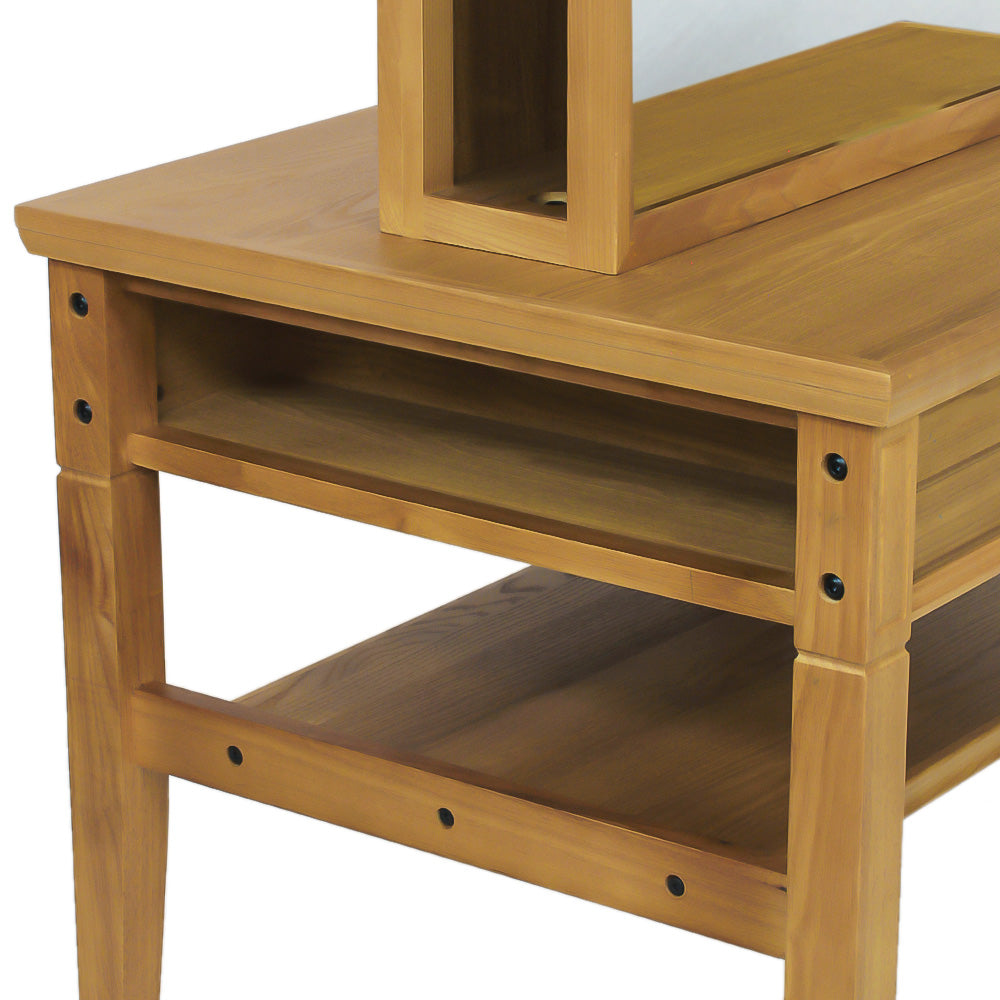 ヘアサロン |美容室 |セット面 |ミラー |ドレッサー | ウッド