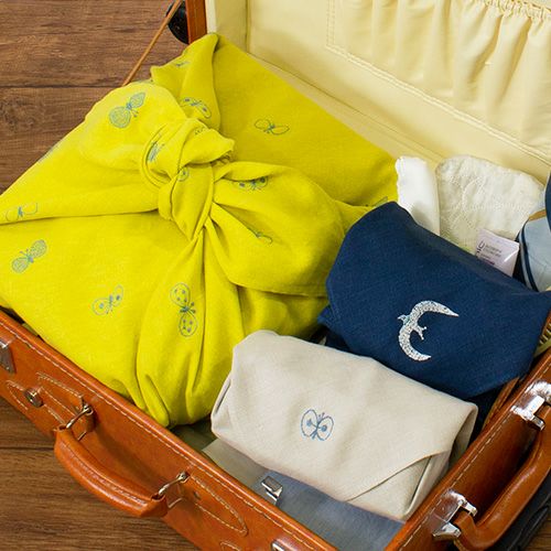 50 ミナ ペルホネン リネン刺繍 choucho ライトグレー | ふろしき むす