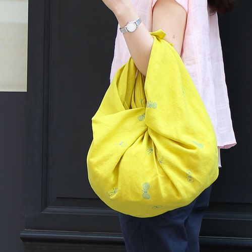 100 ミナ ペルホネン リネンエンブロL【箱入】choucho イエロー