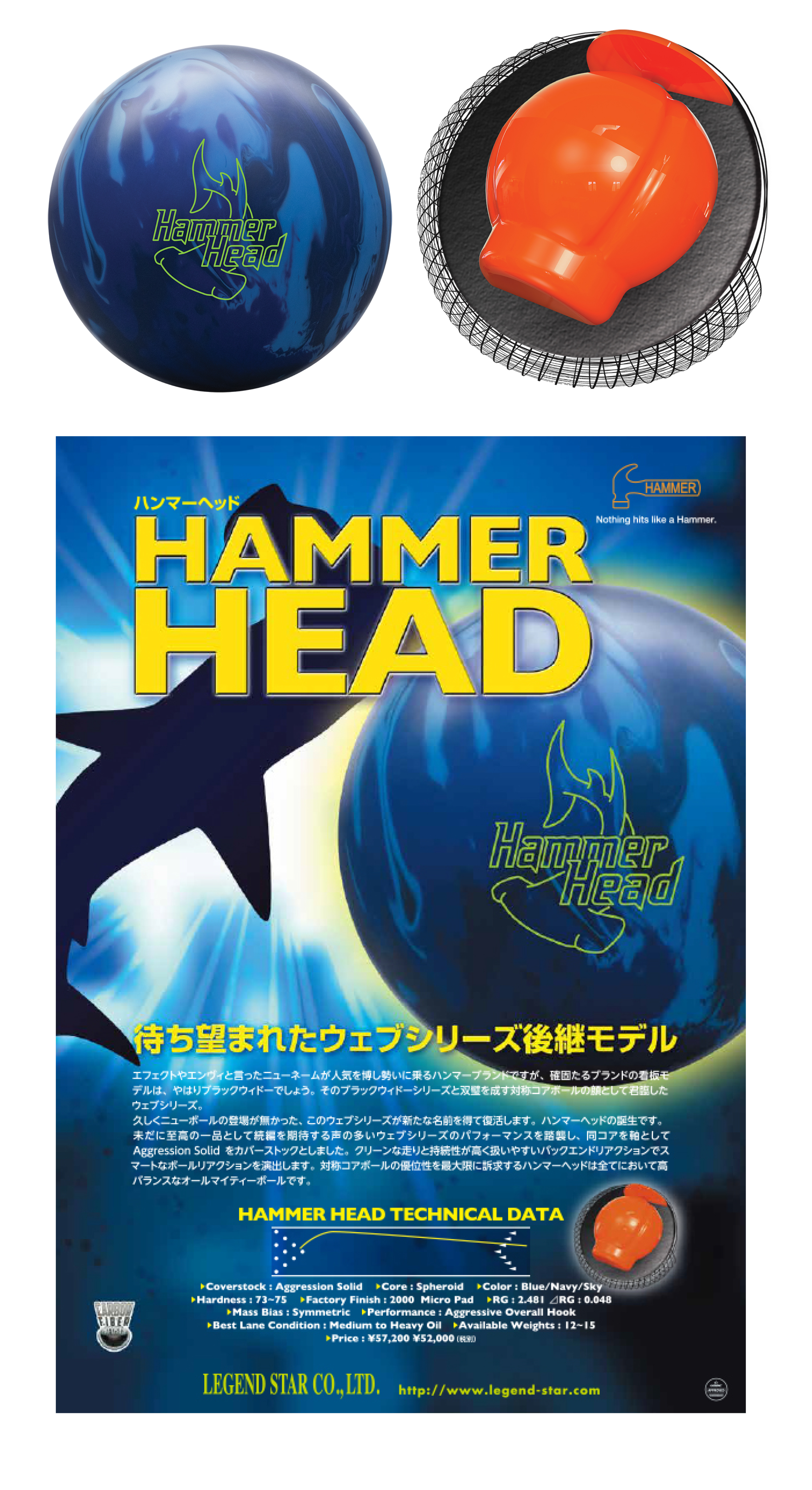 ボウリングボール ハンマー HAMMER】HAMMER HEAD ハンマーヘッド