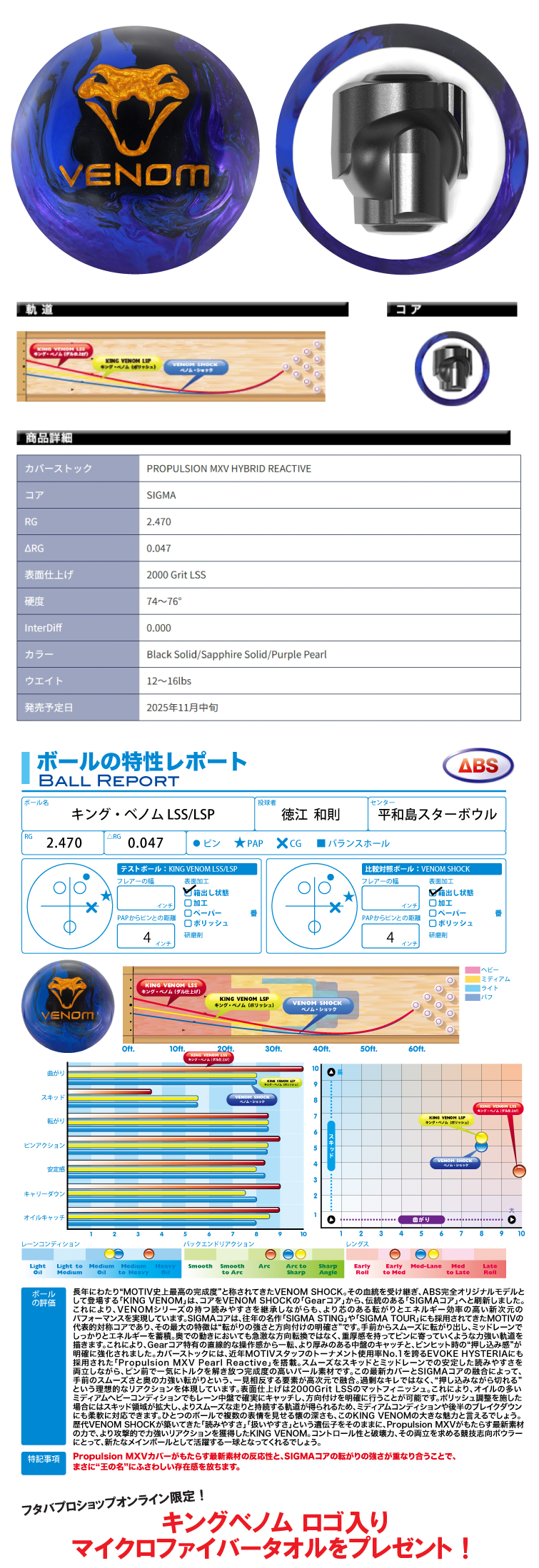 ☆購入特典あり☆【ボウリングボール ABS モーティブ MOTIV