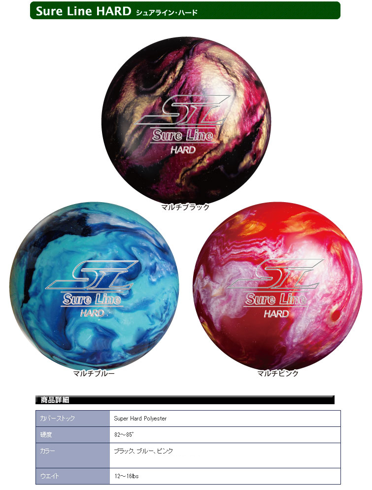 ボウリングスペアボール ABS】シュアラインハード Sure Line HARD