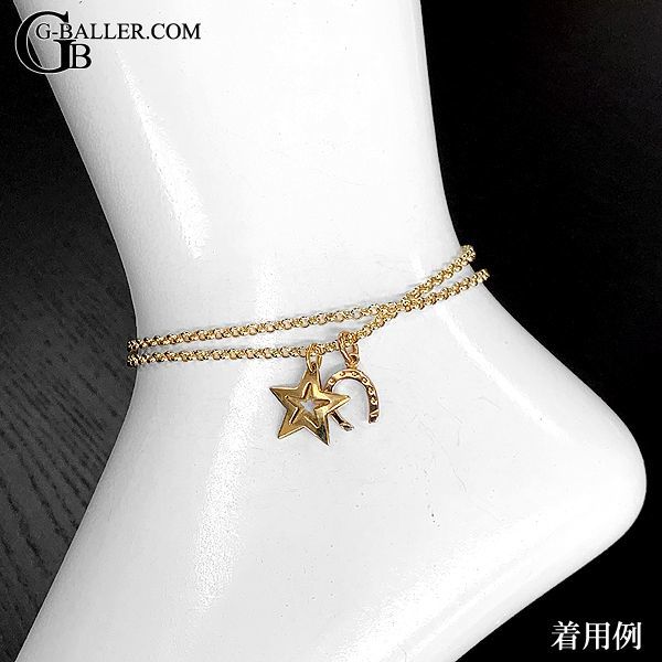 18金 アンクレット メンズ マール デザインチェーン G-BALLER ブランド