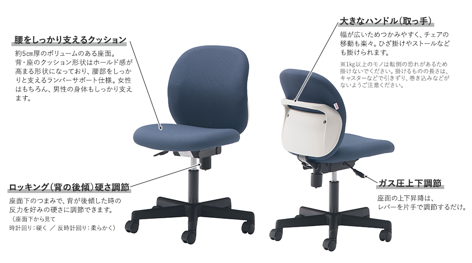 在宅応援20%OFF】GN04 コンパクト オフィスチェア ハンドル付 ( 在宅