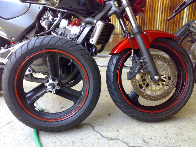 ホーネット フロント17インチ化 | ばいくぅ(バイク) | 明日は晴れる