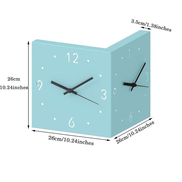 Qoo10] 時計 壁掛け時計 両面 コーナー サイレ